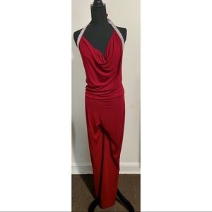 Backless Diamanté Jumpsuit